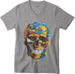 T-shirt Skull Papillons - V - H - immagine 2
