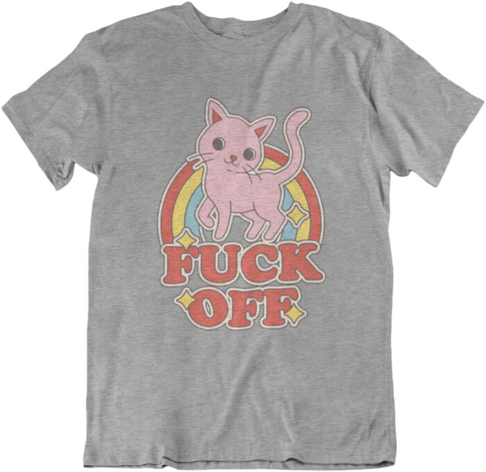 fuck-off-cat-grey T-shirt Fuck Off Cat - F - Image 1