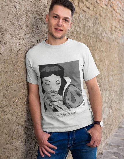 t-shirt white snow