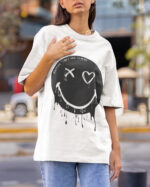 T-shirt Smiley Black - F - immagine 2