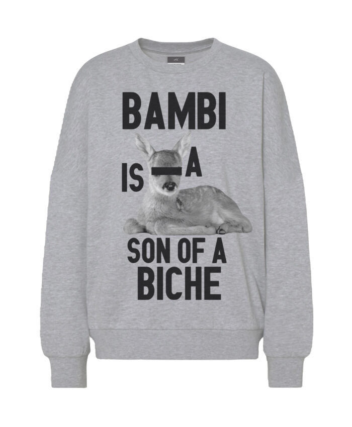 felpa-bambi-f-grigio Sweat Bambi is a son of a biche - H - immagine 3