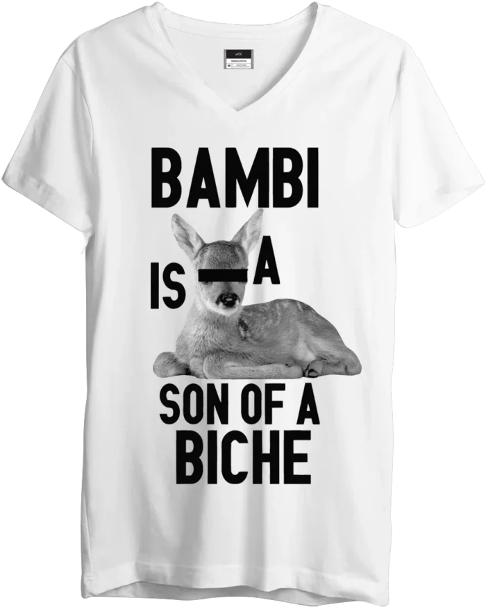 t-shirt bambi V blanc F 2 T-shirt BAMBI - V - F - Image 1
