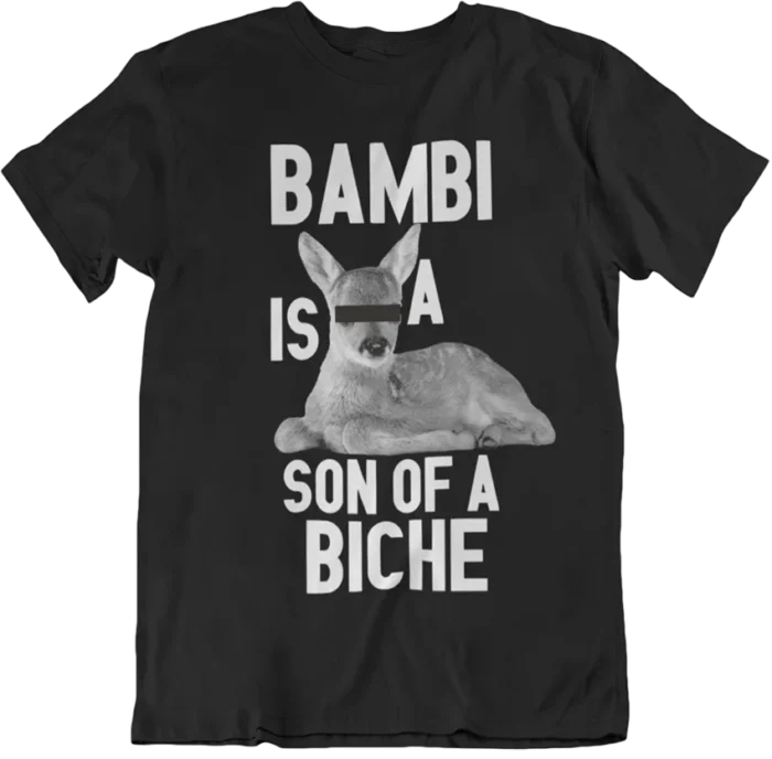t-shirt bambi is a son of a biche noir T-shirt Bambi - F - Imagen 4