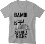 T-shirt Bambi gris col V
