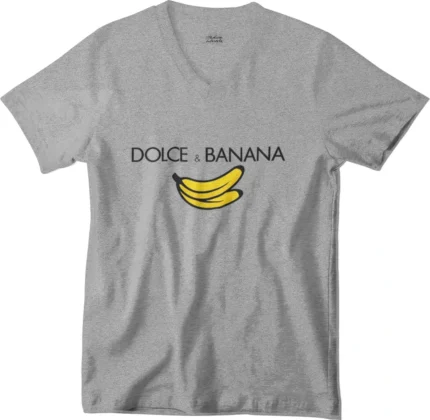 T-shirt Dolce Banana gris col V