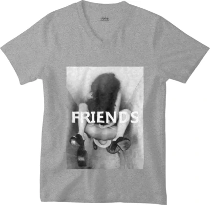 T-shirt Friends gris col V