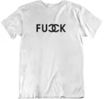 T-shirt Fucck blanc col rond