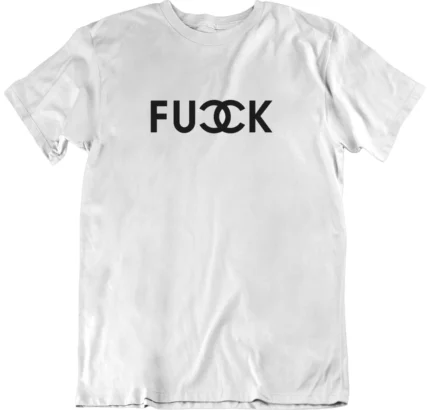 T-shirt Fucck blanc col rond