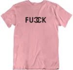 T-shirt Fucck rose col rond