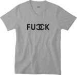 T-shirt Fucck gris col V homme