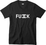 T-shirt Fucck noir col V homme
