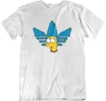 T-shirt Marge Simpson blanc col rond