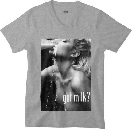 T-shirt Milk gris col V
