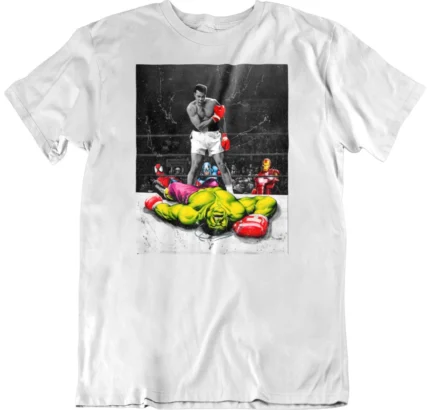 T-shirt Mohamed Ali X Hulk blanc col rond