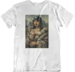 T-shirt Mona Lisa NY blanc col rond