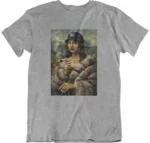 T-shirt Mona Lisa NY gris col rond