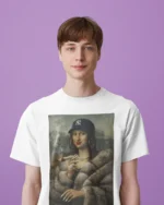 T-shirt Mona Lisa NY porté homme