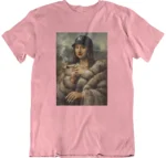 T-shirt Mona Lisa NY rose col rond