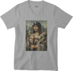 T-shirt Mona Lisa NY gris col V