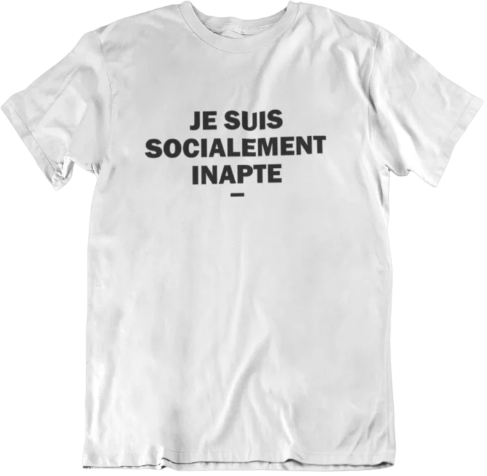t-shirt socialement inapte blanc T-shirt socialement inapte - F – Image 1